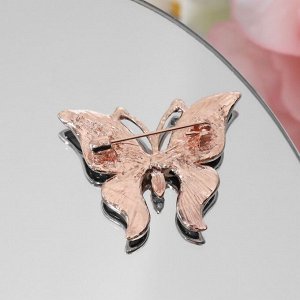 Брошь "Галиотис" бабочка летящая, в розовом золоте