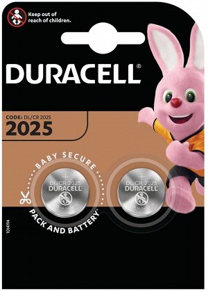 Элемент питания Duracell CR2025-2BL, шт