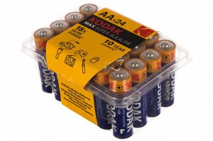 Kodak LR6-24 plastic box MAX SUPER Alkaline [24 AA PVC] (24/480 Б0014327, шт