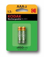 Аккумуляторы NiMH (никель-металлгидридные) Kodak HR03-2BL 650mАh [K3AHR-2/650mАh ] (20/240 Б0009359, шт