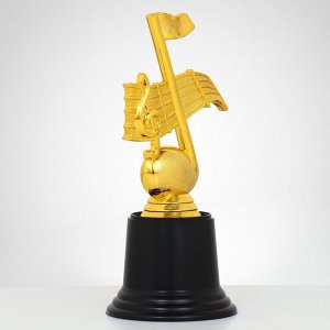 Кубок, наградная фигура «Нота», подставка пластик черная, золото, 16 см
