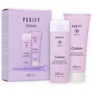 Подарок к 8 марта Kaaral Дорожный набор Kaaral Purify- Colore (шампунь 100 мл + кондиционер 75 мл) Каарал