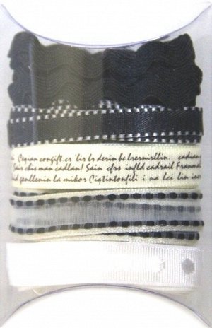 Тесьма в полиэт-упак «Рукоделие»  Белый и черный 5 шт*0,9 м