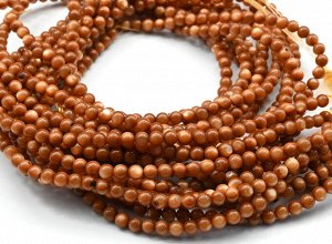 Бусины из перламутра шарик 4мм цв.терракотовый, 38см, 98 бусин