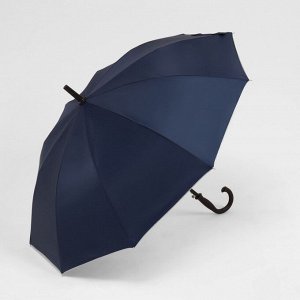 Зонт - трость полуавтоматический «Однотонный», ветроустойчивый, 10 спиц, R = 51 см, цвет МИКС/серебристый