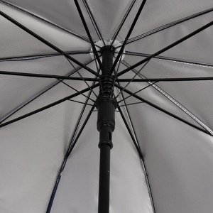 Зонт - трость полуавтоматический «Однотонный», ветроустойчивый, 10 спиц, R = 51 см, цвет МИКС/серебристый