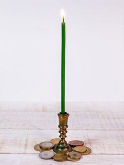 Свечи восковые натуральные набор 50 шт Зеленые