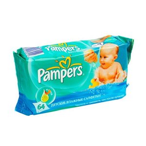 PAMPERS Салфетки детские увлажненные Baby Fresh Сменный блок 64