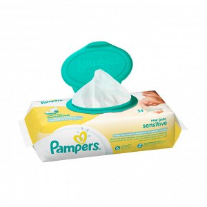 PAMPERS Детские влажные салфетки New Baby Sensitive 54шт