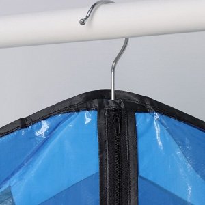 Чехол для одежды Доляна, 60x102 см, PEVA, цвет синий, прозрачный