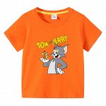Детская футболка унисекс с принтом &quot;Tom and Jerry&quot;, цвет оранжевый