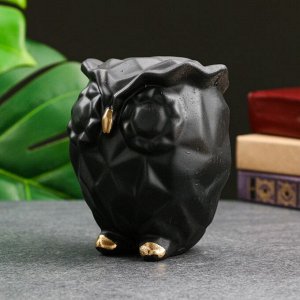 Копилка "Сова оригами" черная, 12х10х14см