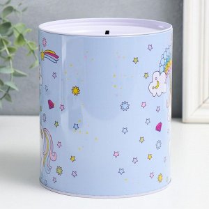 Копилка металл банка"Единорог и радуга" н-р 5 шт 7,5х10,5;8,5х11,5;9х12,5;10х14;13,5х16 см