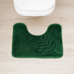 Набор ковриков для ванной и туалета Доляна «Тропики», 2 шт: 40?50, 50?80 см, цвет хаки
