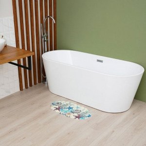 Коврик противоскользящий СПА в ванну на присосках Доляна «Ракушки», 35x65 см