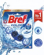 Туалетный блок Bref Color Aktiv С хлор-компонентом в виде блока очистителя для унитаза, средство для туалета 1 блок (50г)