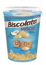 Новогодний подарок - Печенье Biscolata Mood Coconut с кокосовой начинкой/белый шоколад 125г Новогодний Подарок