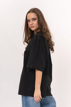 Женская футболка с принтом черная