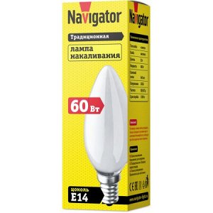 Navigator 94 309 NI-B-60W-FR-E14-230V (10/100), шт