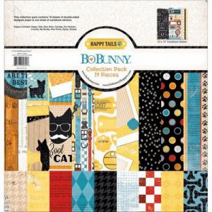 Набор бумаги для скрапбукинга BoBunny  "Happy Tails Collection Pack" 19 лист. 30*30 см