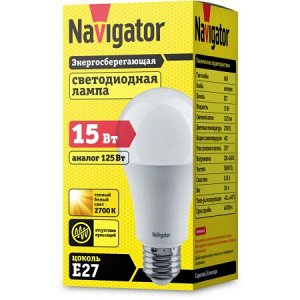 Navigator 61 200 NLL-A60-15-230-2.7K-E27, шт