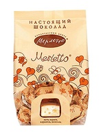 1 Конфета Merletto  с  начинкой из нуги,  кураги и карамели, глазированная шоколадом , 170 гр