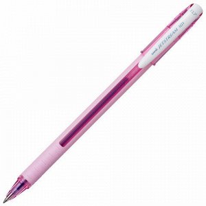 Ручка шариковая масляная с грипом UNI "JetStream", СИНЯЯ, корпус розовый, линия 0,35 мм, ш/к 03750