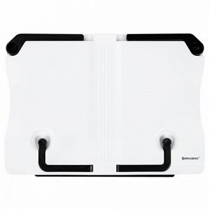 Подставка для книг и учебников BRAUBERG White, регулируемый наклон, ABS-пластик, 238063