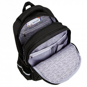 Рюкзак BRAUBERG SOFT, 2 отделения, 3 кармана, "Cool cat", СВЕТЯЩИЙСЯ, 40х31х15 см, 273118