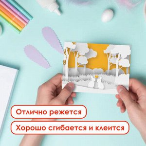 Картон белый А4 немелованный (матовый), 16 листов, в папке, ОСТРОВ СОКРОВИЩ, 200х290 мм, "Цветы", 111314
