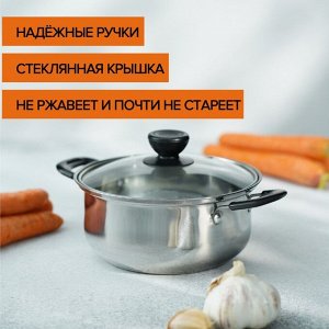 Кастрюля из нержавеющей стали Promo, 1,2 л, 18?8 см, с крышкой