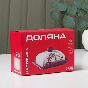 Маслёнка Доляна «Свиристель», 17x12,5x8 см, цвет белый