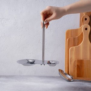 Подставка для крышки и ложки, 19.5x16 см, нержавеющая сталь