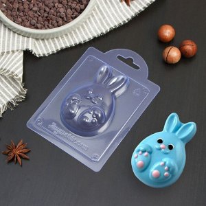 Форма для шоколада пластиковая «Яйцо кролик», 9,3x6x2,4 см, цвет прозрачный