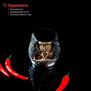Стопка средневековая «Череп в шлеме. Хэллоуин», 70 мл, нержавеющая сталь, цвет серебряный