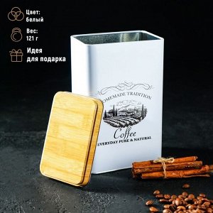 Банка для кофе «Дом и поле», 19*12*8 см, цвет белый