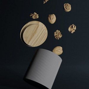 Банка керамическая для сыпучих продуктов «Дымка», 12x13 см, цвет серый
