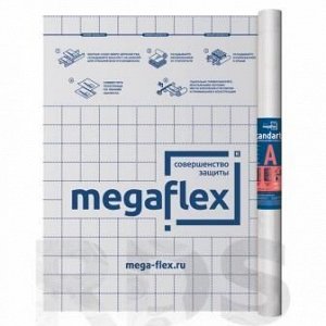 Megaflex Standart A (ш 1.6, 70м2) влаго-ветрозащитная однослойная мембрана