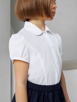 Блузка для девочки белая с коротким рукавом
