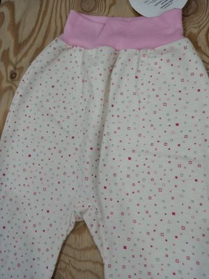 Ползунки (штанишки) с начесом детские короткие на манжете хлопок цвет Розовые пиксели