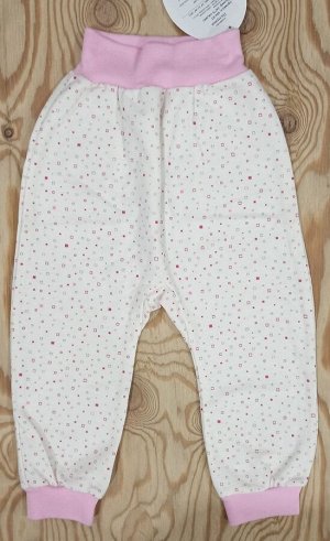 Осьминожка Ползунки (штанишки) с начесом детские короткие на манжете хлопок цвет Розовые пиксели