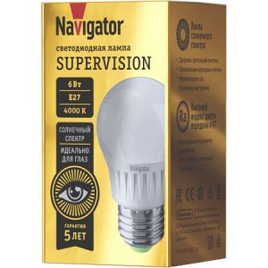 Лампа Navigator 80 543 NLL-G45-6-230-4K-E27-FR-SV, шт
