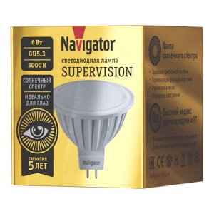 Лампа Navigator 80 551 NLL-MR16-6-230-3K-GU5.3-FR-SV, шт