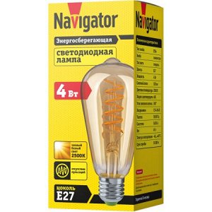 Navigator 61 628 NLL-F-ST64-4-230-2.5К-E27-SPIRAL, шт