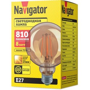 Navigator 80 540 NLL-F-G95-8-230-2.7K-E27-GD, шт