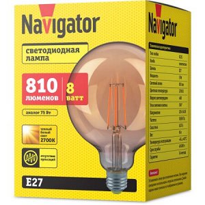Navigator 80 541 NLL-F-G125-8-230-2.7K-E27-GD, шт