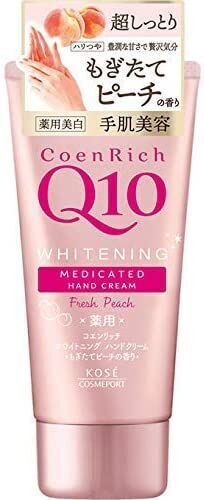 KOSE Coenrich Whitening Hand Cream Fresh Peach - отбеливающий крем для рук с ароматом белых персиков