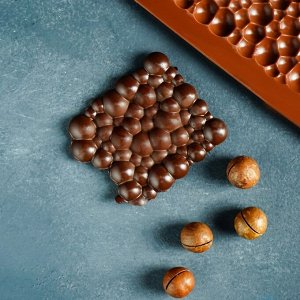 Форма силиконовая для шоколада Доляна «Воздушный», 21x10,1x1 см, цвет шоколадный
