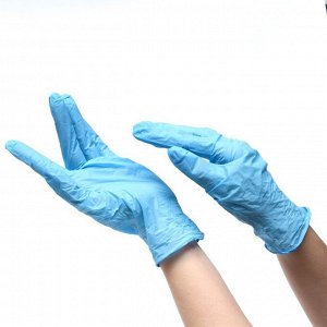 Перчатки медицинские нитриловые нестерильные, текстурированные Benovy, размер M, голубые, 100 пар