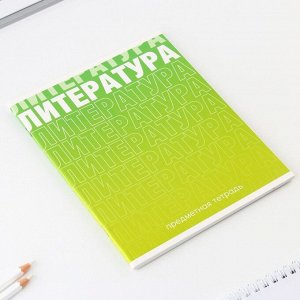 Предметная тетрадь, 48 листов, « ГРАДИЕНТ», со справочными материалами «Литература», обложка мелованный картон 230 гр., внутренний блок в линейку 80 гр., белизна 96%,блок №1.